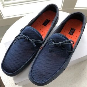 NWT Swims men’s navy & orange braided lace loafer
